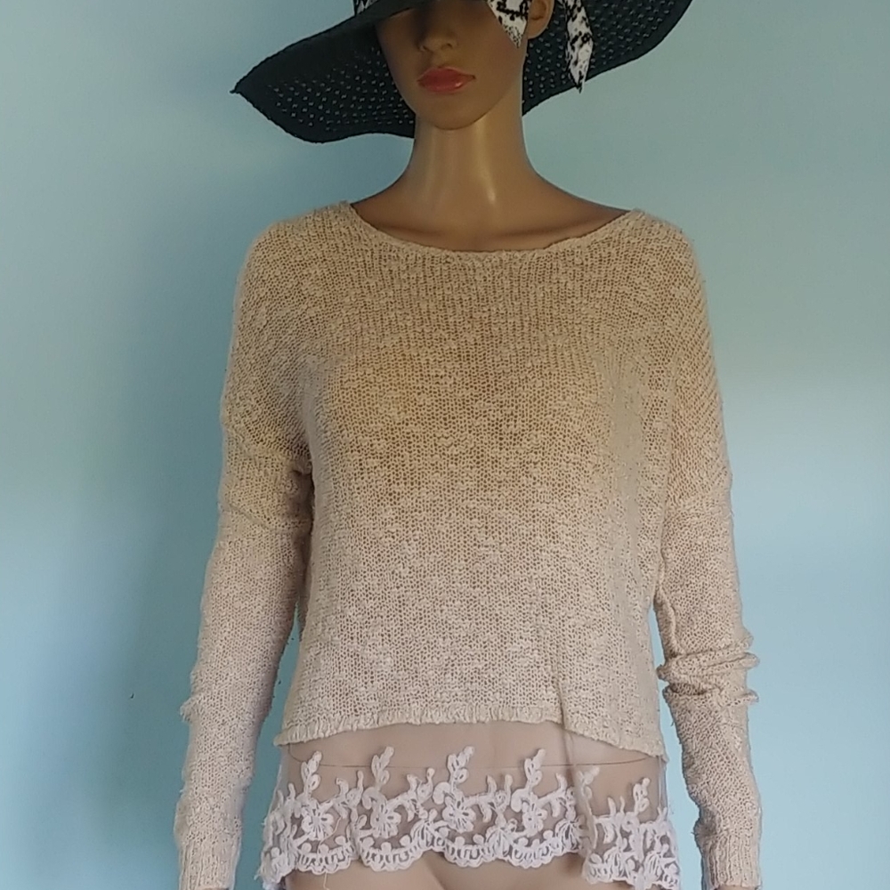 L.A Hearts Knit + Lace Long sleeve